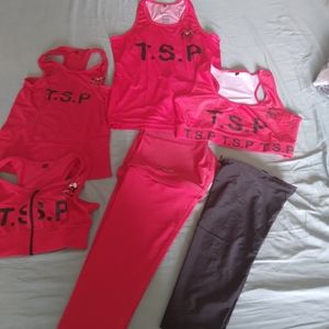 Leggin sets sports bras,tanktop,leggings with extra bottoms to mix color's